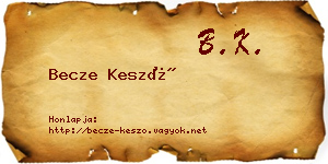 Becze Kesző névjegykártya